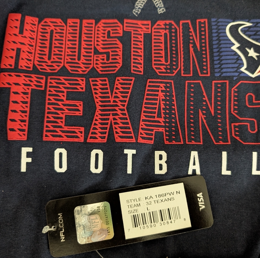 NWT•NFL Houston Texans Double Layer Long Sleeve T-shirt•Navy/Gray•Boys L 14/16 - Picture 4 of 7